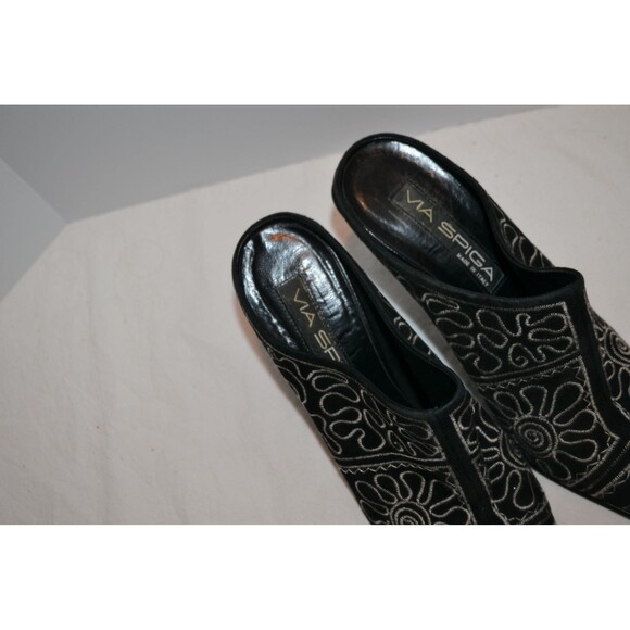 Vintage Mule Y2K Western Streetwear Urban White on Black Pointy - Picture 5 of 7